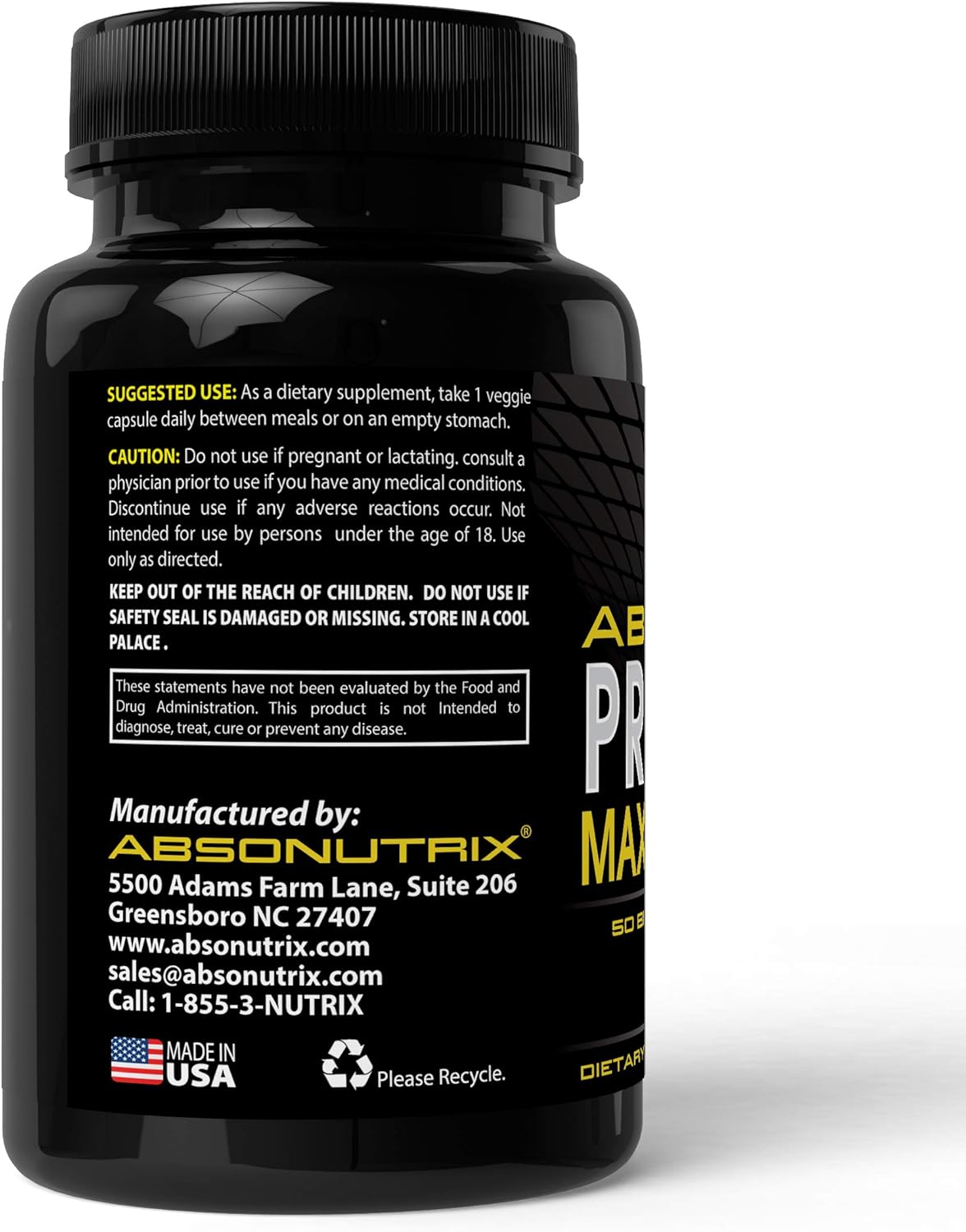 Absonutrix Probiotic Maximum Strength - 50 Billion CFU Multi-Strain, 100 Capsules