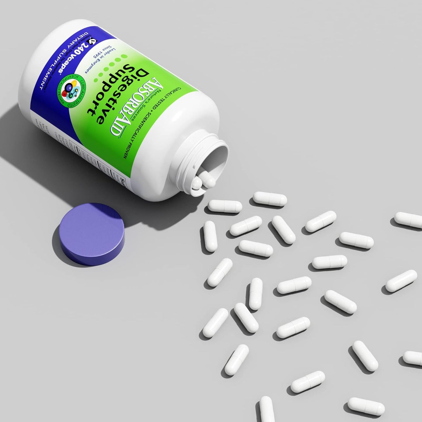 AbsorbAid Digestive Enzymes: 240 vCaps Boost Nutrient Absorption up to 71%