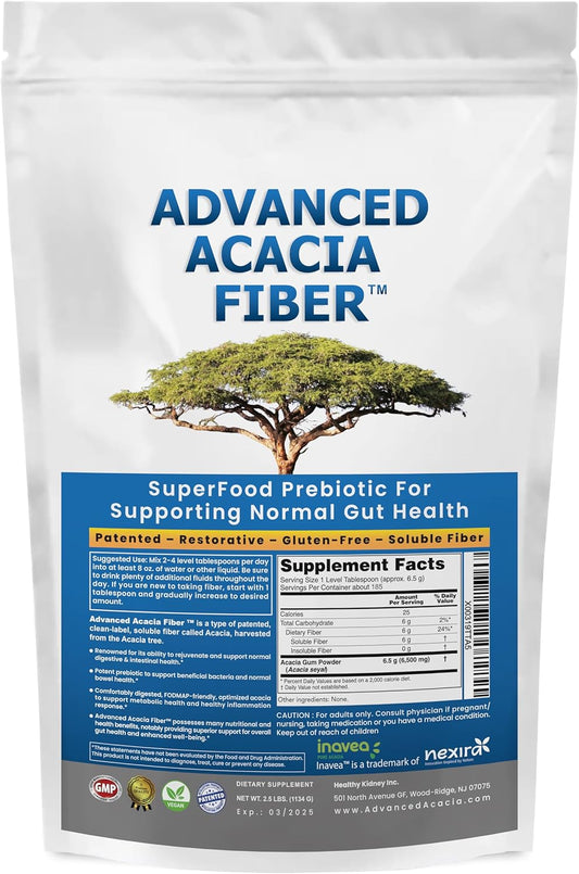 Acacia Fiber and Sodium Bicarbonate Bundle for Gut Repair and Alkalinity - 2.5 lbs Fiber Powder + 2lb Alkaline Supplement