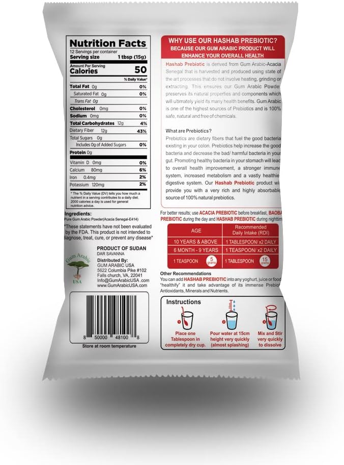 Acacia Senegal Gum E414 for Gut, Digestion, Kidney, Blood Sugar, Immune Health, Metabolism & IBS - Pure Gum Arabic Fiber