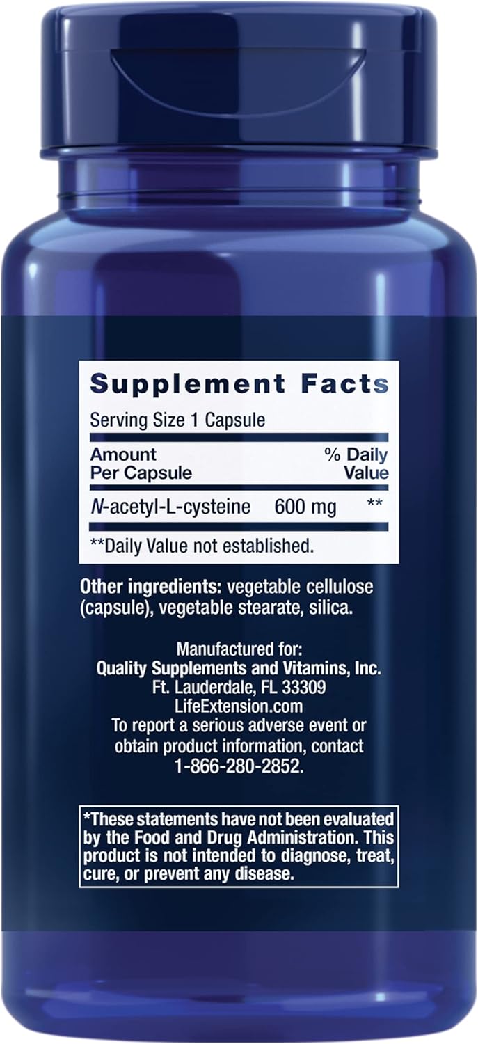 Acetyl-L-Carnitine & N-Acetyl-L-Cysteine Capsules for Energy, Brain Health, Immune Support & Antioxidant Benefits