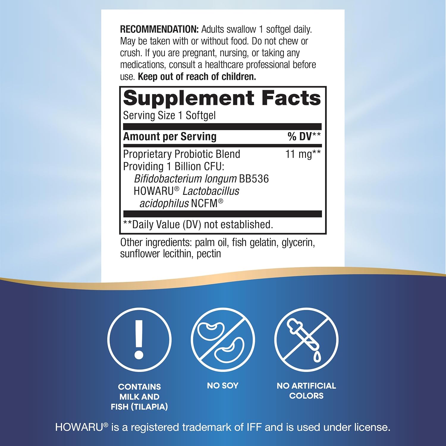 Acidophilus Probiotic Pearls for Digestive Balance and Gut Health*: 1 Billion Live Cultures, 30 Softgels - Nature's Way