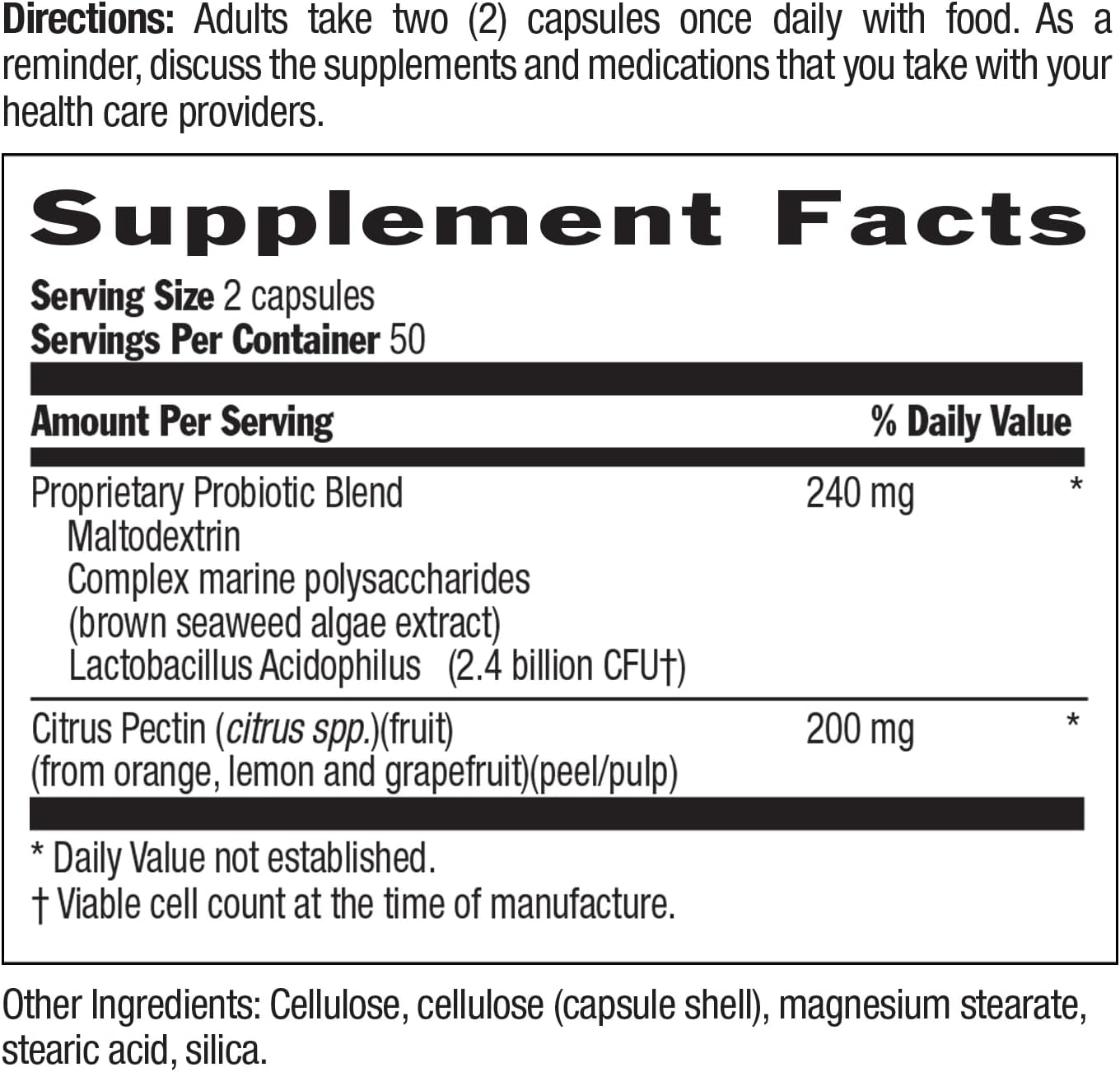 Acidophilus Probiotic Supplement for Women & Men - 2.4 Billion CFUs - Supports Digestive Health - Dairy-Free, Non-GMO - 100 Vegan Capsules - Allergen-Free