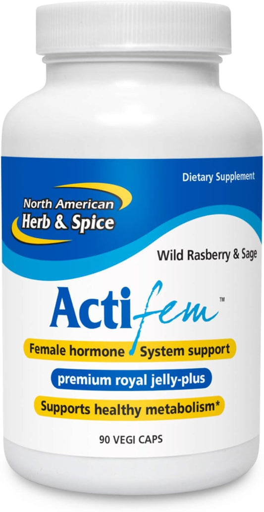 ActiFEM Hormone Balance Capsules - Supports Women's Hormonal Health, Metabolism, and Mood - With Royal Jelly, Wild Atlantic Kelp, Fennel - Non-GMO - 90 Servings