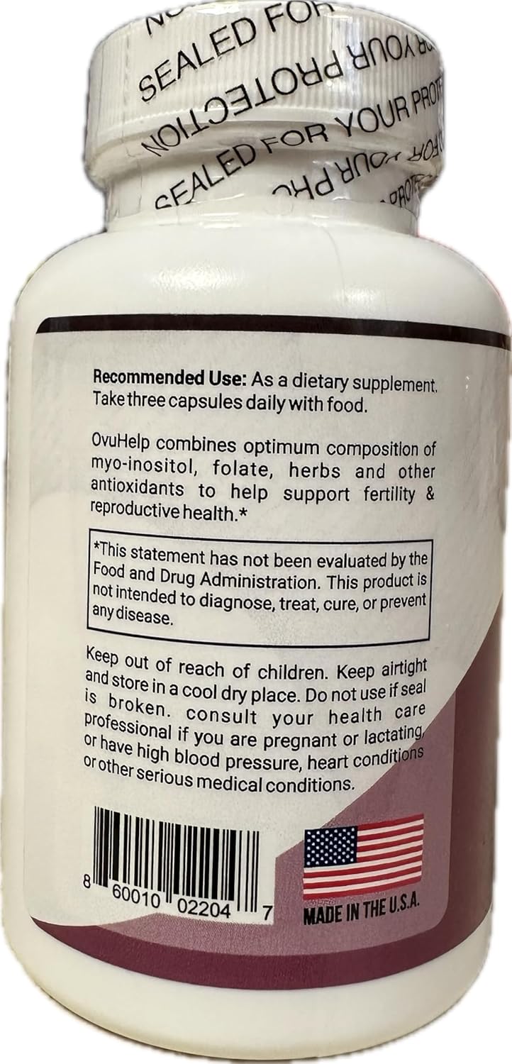 Action Care Wellness OvuHelp Fertility Supplement for Women - Herbal Formula with Essential Nutrients for Reproductive Health - 60 Capsules