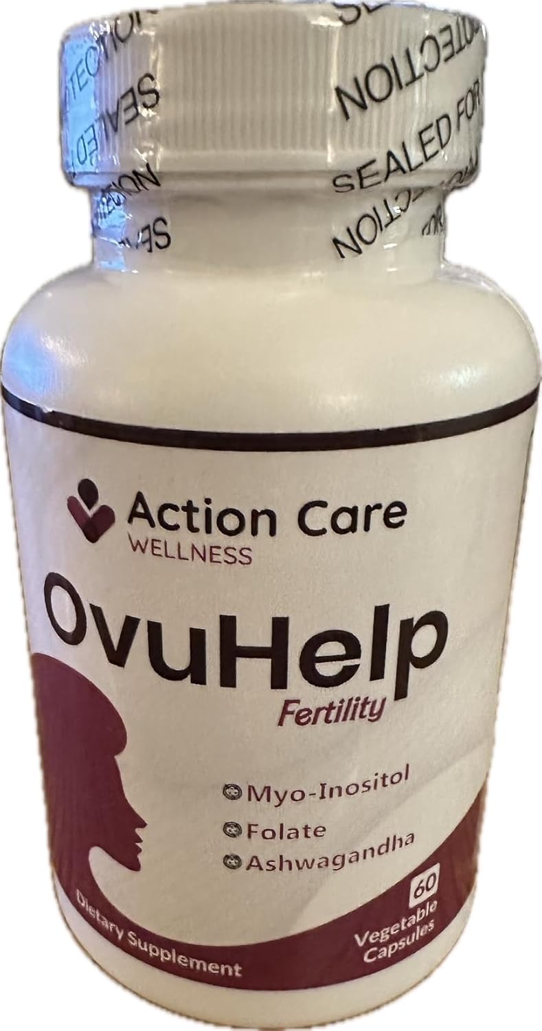Action Care Wellness OvuHelp Fertility Supplement for Women - Herbal Formula with Essential Nutrients for Reproductive Health - 60 Capsules