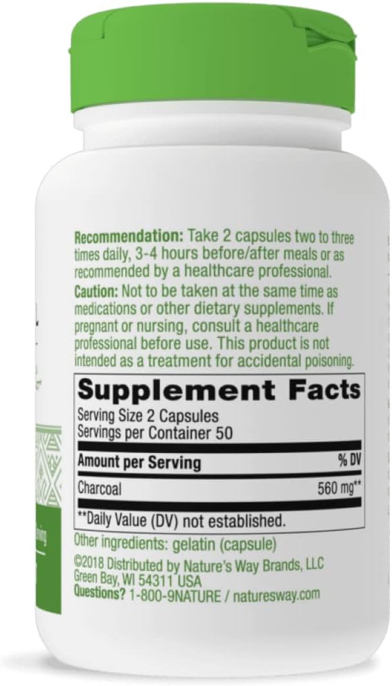 Activated Charcoal Capsules - Natural Detox Supplement for Health and Wellness