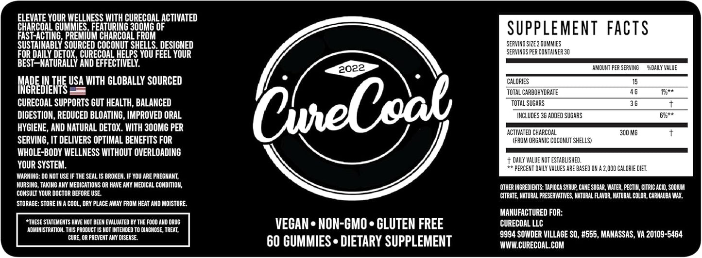 Activated Charcoal Gummies - 60 Count for Natural Relief