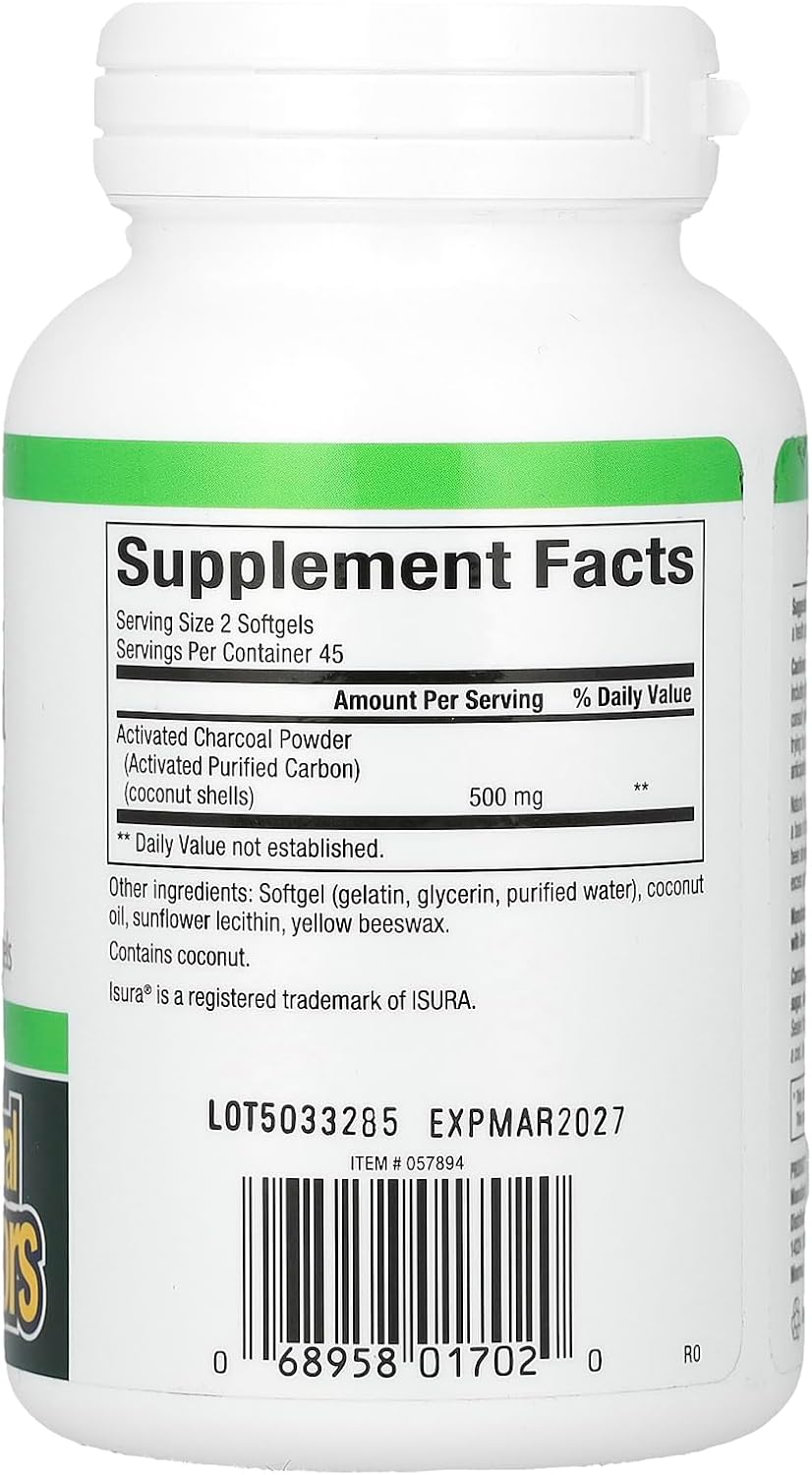 Activated Charcoal Softgels - Natural Factors - 90 Count