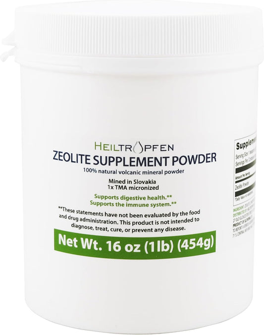 Activated Heiltropfen Zeolite Powder 1lb - 454g | Ultra Fine Detox Supplement with Clinoptilolite 94% | Natural Mineral Dust Under 2µm