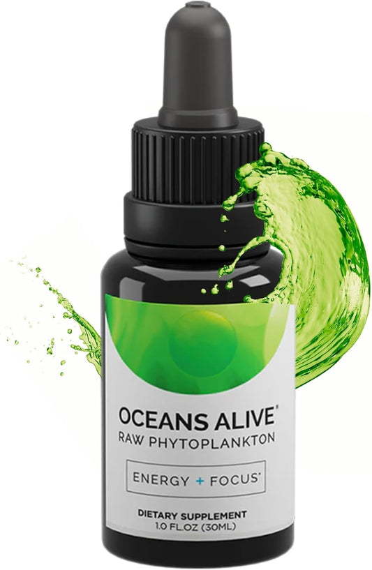 Activation Products Oceans Alive Chlorophyll Algae Supplement for Memory, Focus, Energy, and Stress - 30 ml Bottle - Marine Phytoplankton Oil with Minerals for Overall Wellness - 1 Month Supply