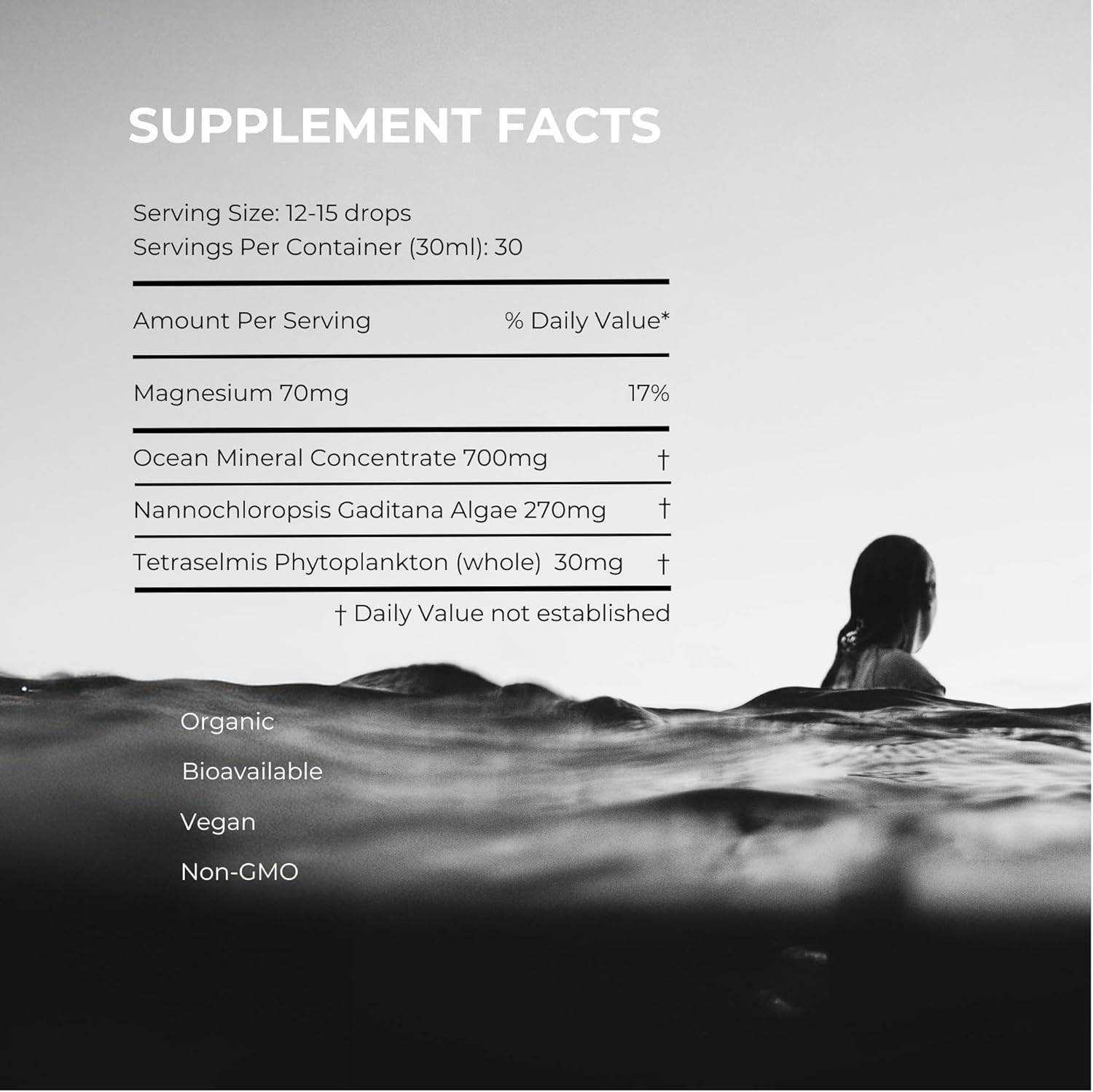 Activation Products Oceans Alive Chlorophyll Algae Supplement for Memory, Focus, Energy, and Stress - 30 ml Bottle - Marine Phytoplankton Oil with Minerals for Overall Wellness - 1 Month Supply
