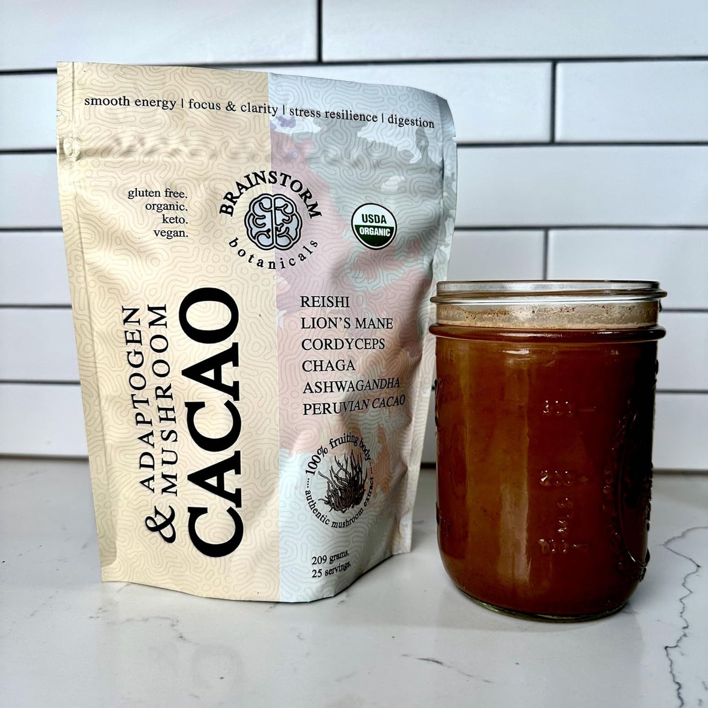 Adaptogen and Mushroom Infused Cacao Blend by Brainstrom Botanicals