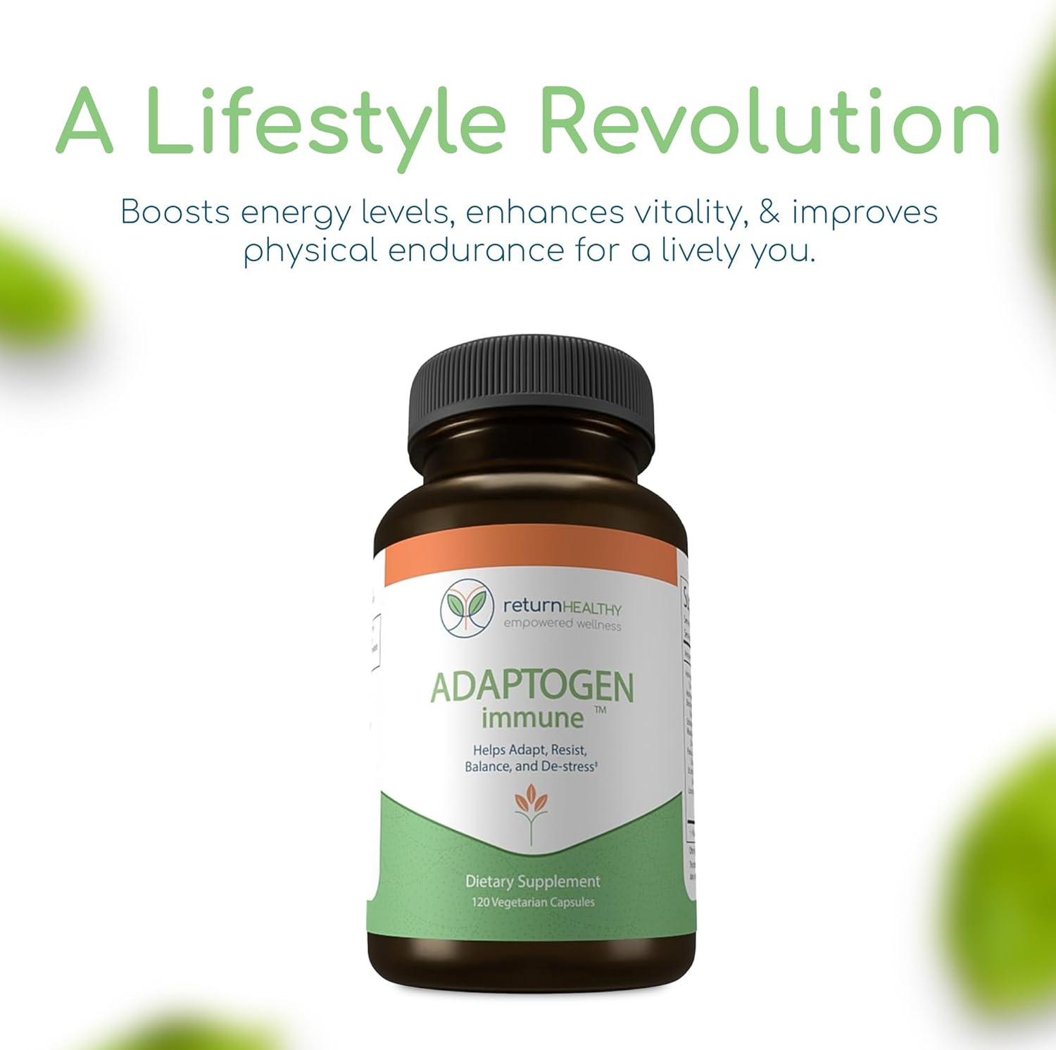 Adaptogen Immune Support Supplement with Ashwagandha, Siberian Ginseng, Astragalus Root - Promotes Healthy Body Functioning and Stress Relief - 120 Capsules