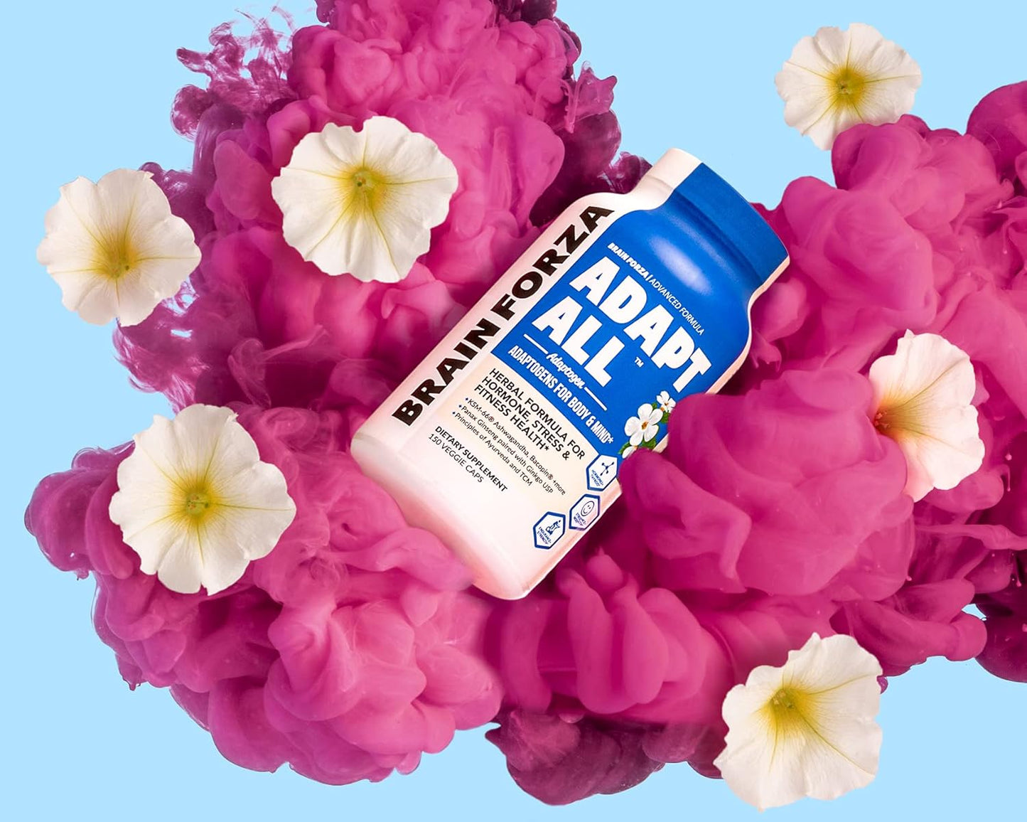 Adaptogen Stress & Mood Support Supplement with KSM-66 Ashwagandha - 180 Capsules