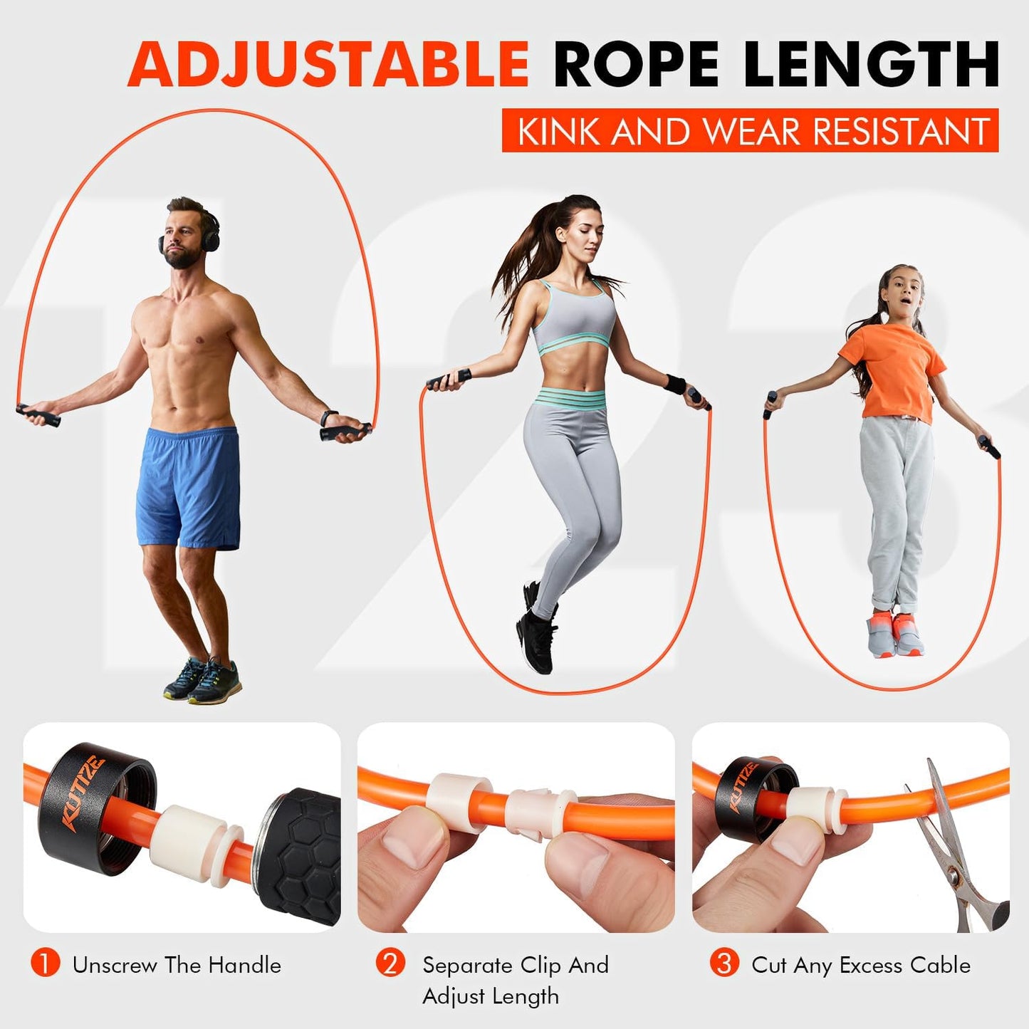 Adjustable 1lb Weighted Jump Rope for Men and Women - Perfect for Boxing, Cardio, Home Fitness - Full Body Exercise at Home Gym