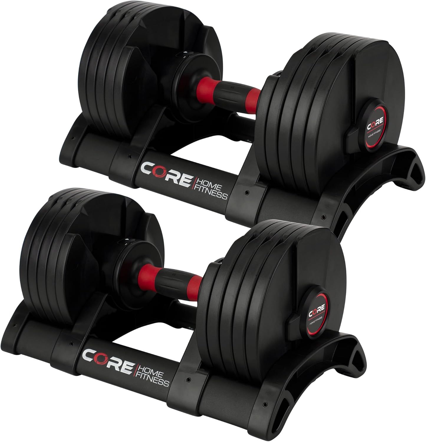 Adjustable Dumbbell Weight Set by Core Fitness® - Save Space with Affordable Home Dumbbells