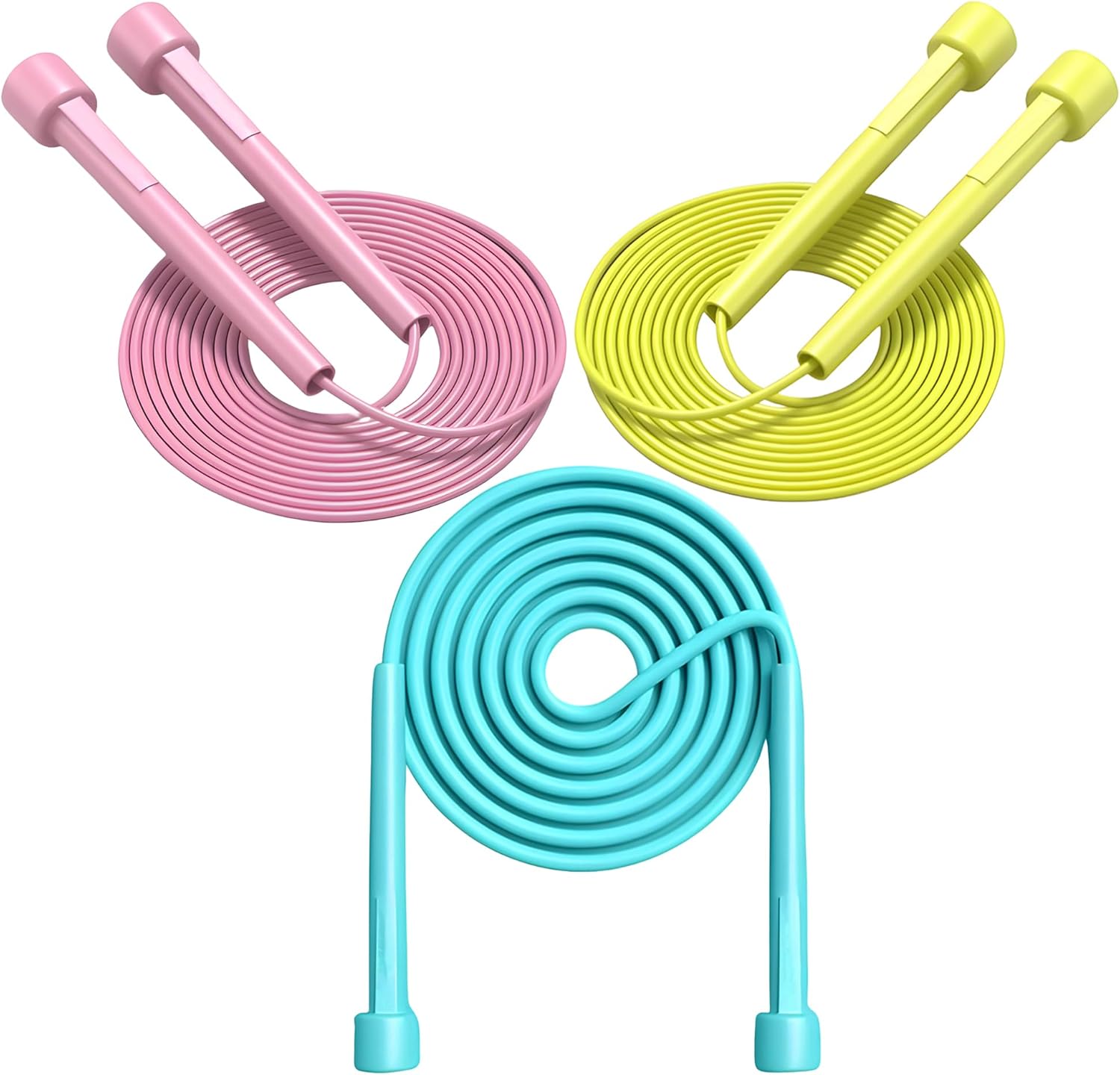 Adjustable Kids Jump Rope Set for Fitness, Tangle-Free Skipping Rope, Lightweight 9.2ft PVC Jump Rope for Kids 8-12, Women, Men - Ideal for Workout