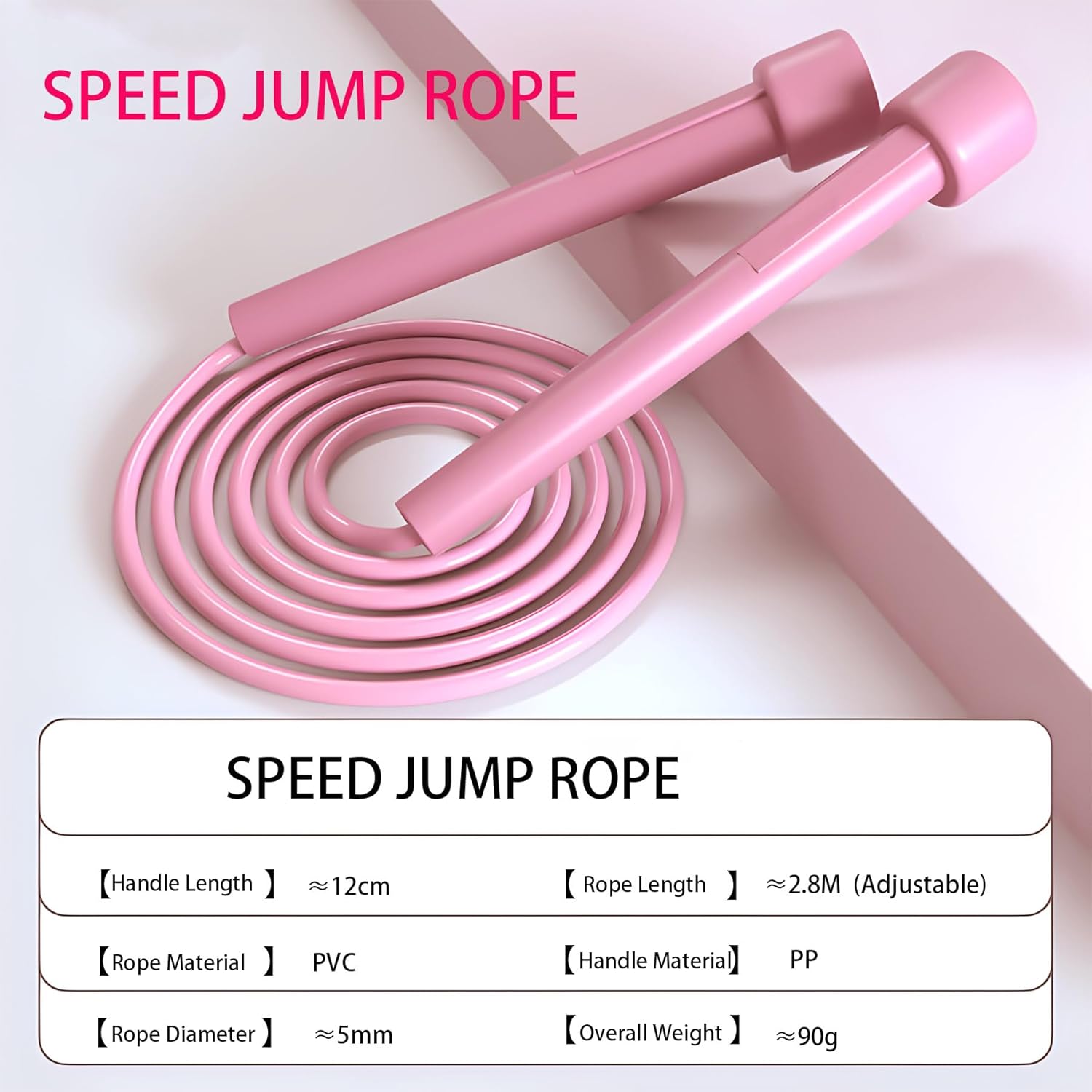 Adjustable Kids Jump Rope Set for Fitness, Tangle-Free Skipping Rope, Lightweight 9.2ft PVC Jump Rope for Kids 8-12, Women, Men - Ideal for Workout