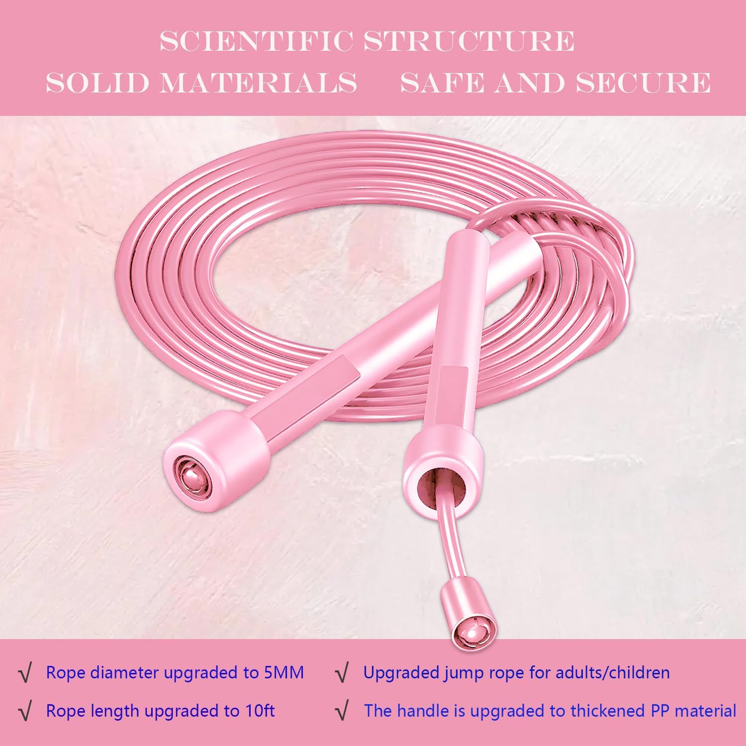 Adjustable Kids Jump Rope Set for Fitness, Tangle-Free Skipping Rope, Lightweight 9.2ft PVC Jump Rope for Kids 8-12, Women, Men - Ideal for Workout