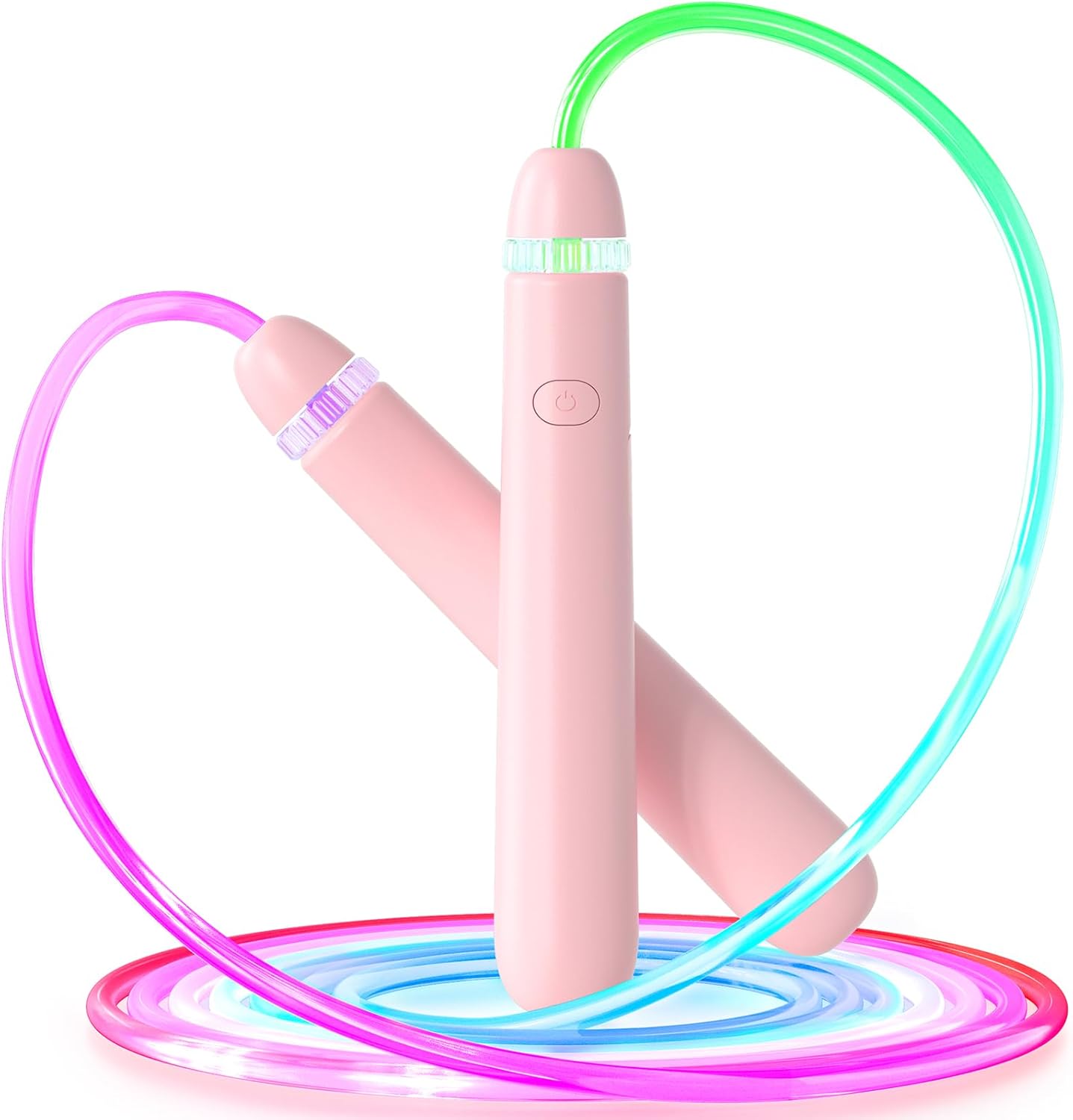 Adjustable LED Light Up Jump Rope for Kids and Adults - Colorful Glowing Skipping Rope for Fitness and Workouts
