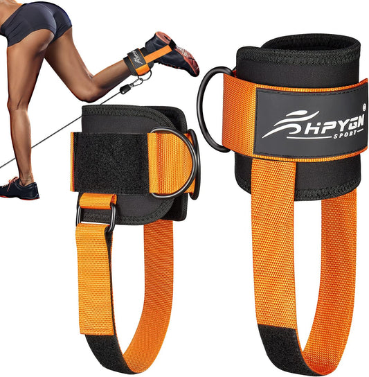 Adjustable Padded Ankle Strap for Cable Machine Exercises - Glute Workouts, Leg Extensions, Curls - Comfortable Ankle Cuff for Gym Booty Hip Abductors