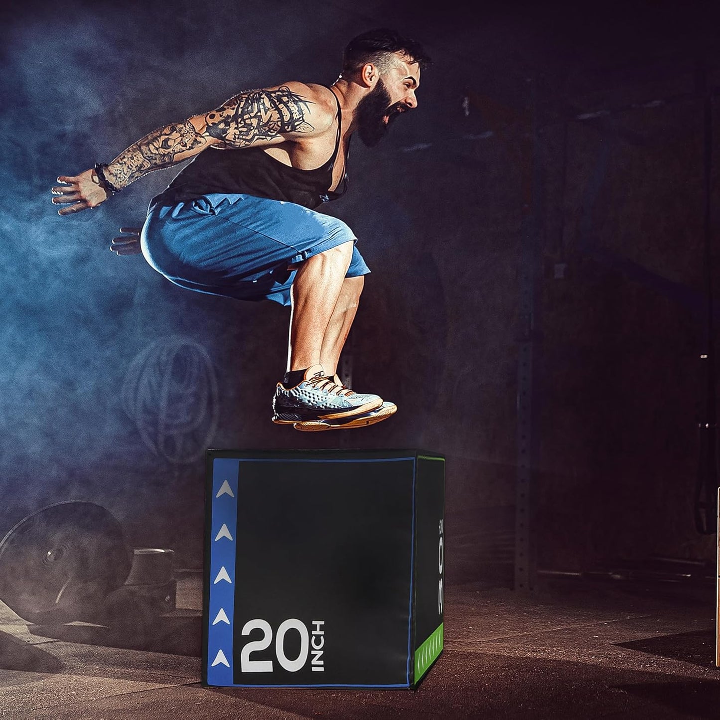 Adjustable Plyometric Jump Box for Home Gym Workouts - BalanceFrom Exercise Trainer with Multiple Height Options