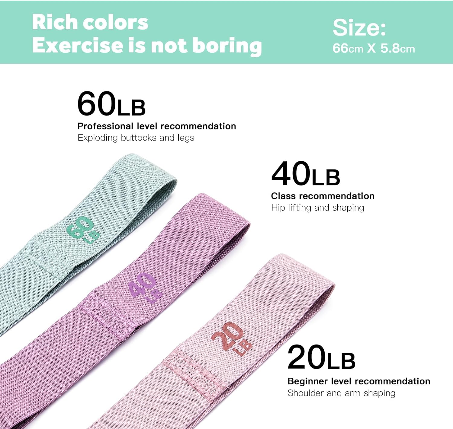 Adjustable Resistance Bands Set for Versatile Leg, Butt, Yoga & Fitness Training - Includes 3 Booty Bands