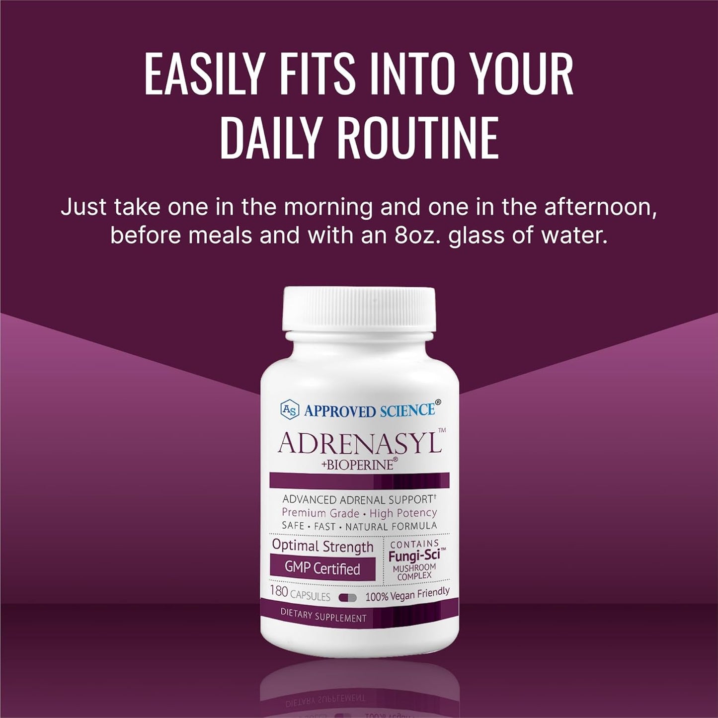 Adrenal Gland Support Supplement - 180 Capsules - Approved Science Adrenasyl