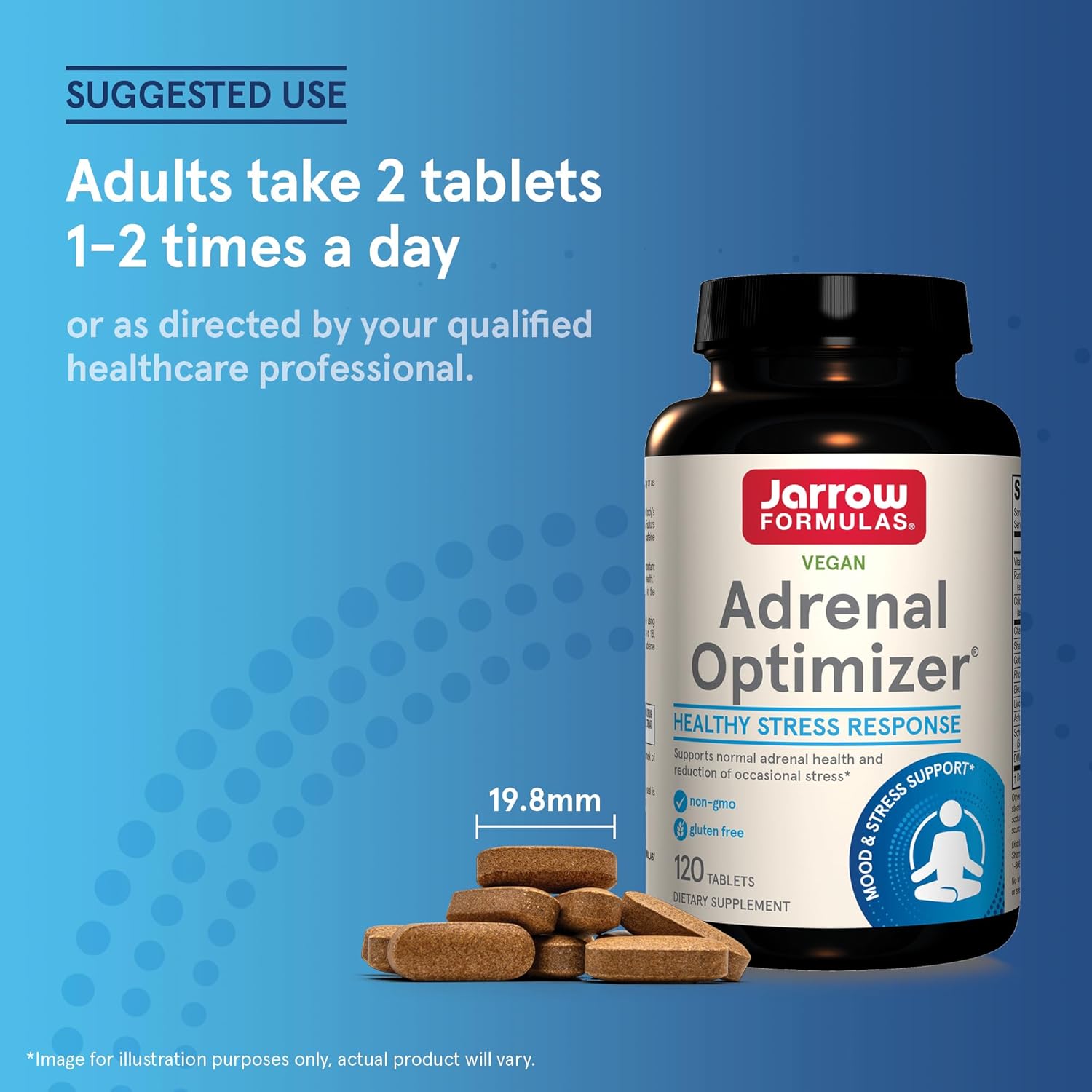 Adrenal Optimizer® Supplement with Ashwagandha, Chamomile & Schizandra Extract - 120 Vegan Tablets for Stress Relief - 60 Day Supply - BoostGo Australia