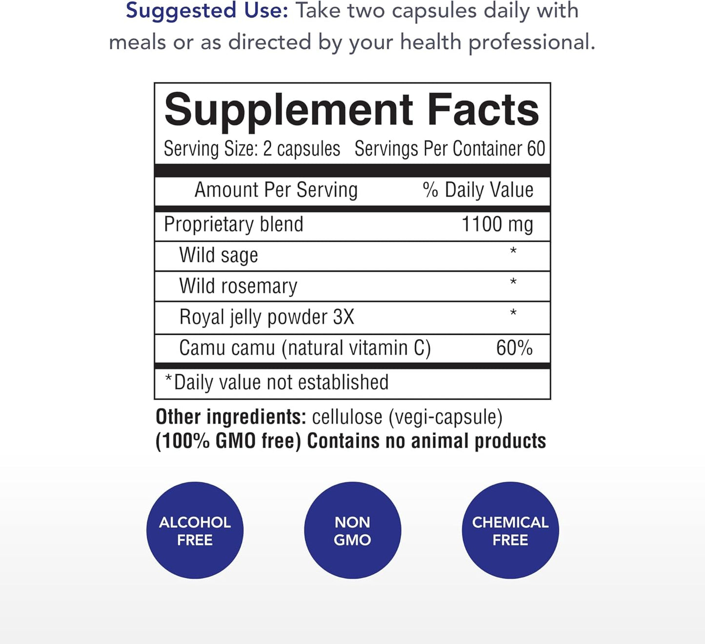 AdrenoPower Energy & Adrenal Support Capsules with Royal Jelly - 120 Vegi Capsules