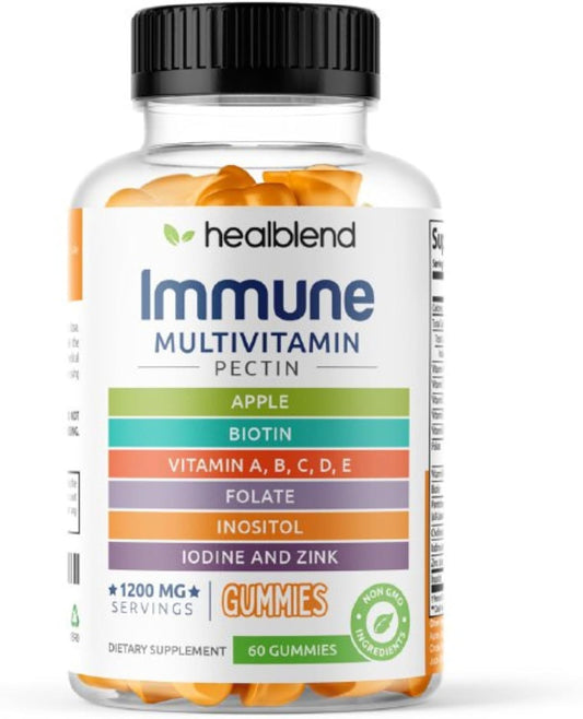 Adult Multivitamin Bear Gummies | Vitamin C, D3, B6, B12, Iron, Zinc | Healblend Power-Packed Formula