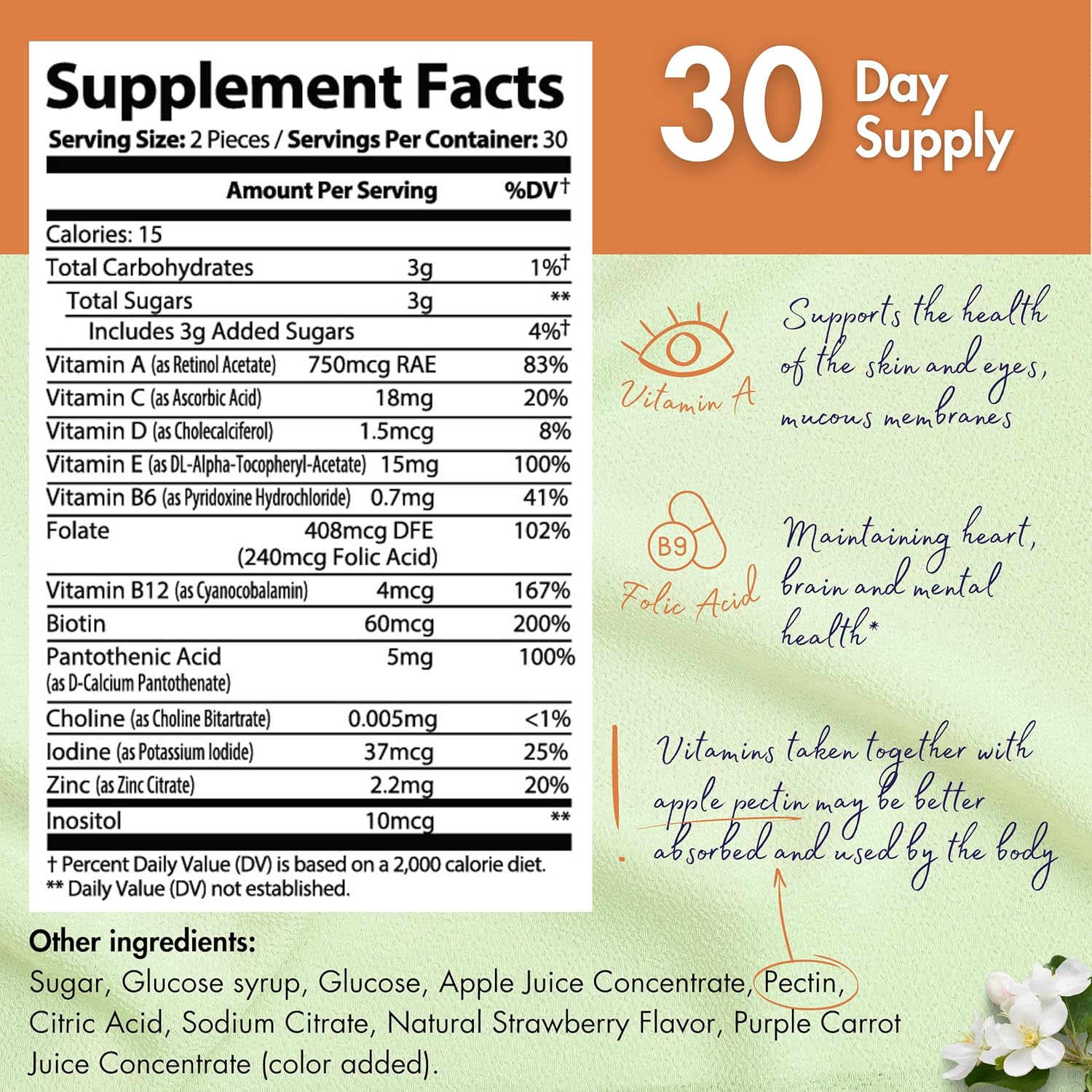 Adult Multivitamin Bear Gummies | Vitamin C, D3, B6, B12, Iron, Zinc | Healblend Power-Packed Formula