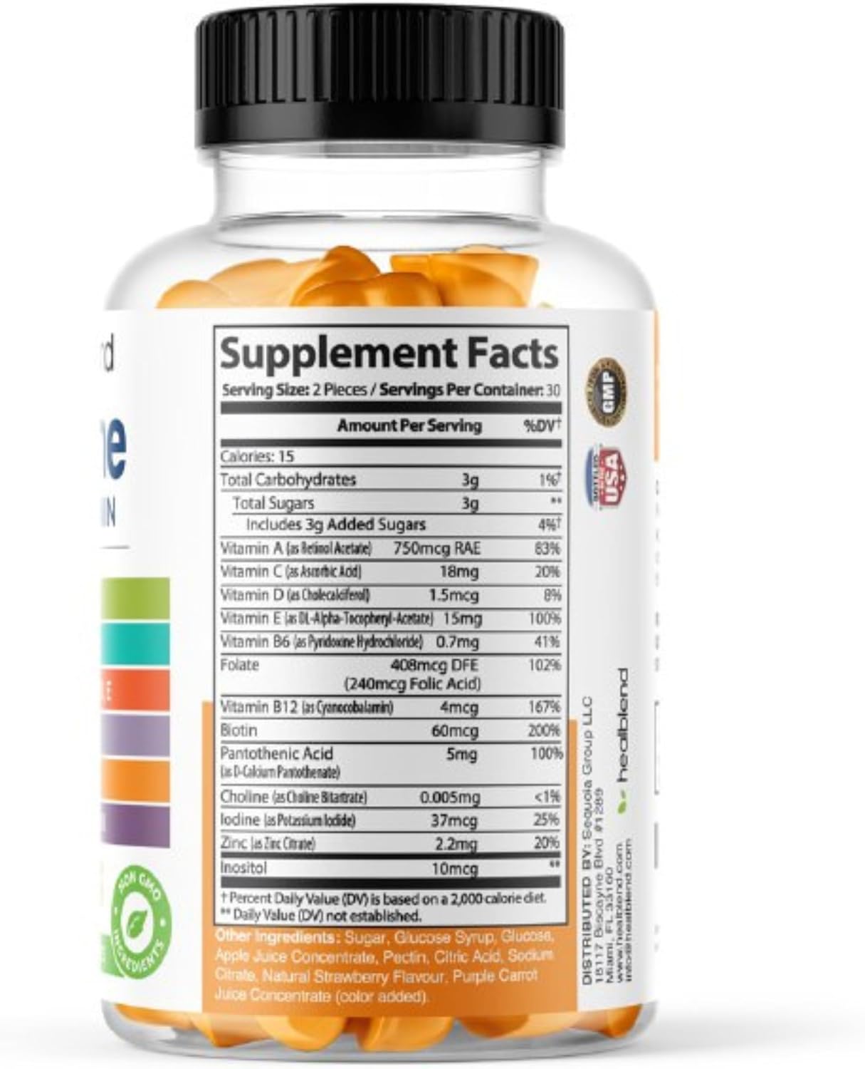 Adult Multivitamin Bear Gummies | Vitamin C, D3, B6, B12, Iron, Zinc | Healblend Power-Packed Formula