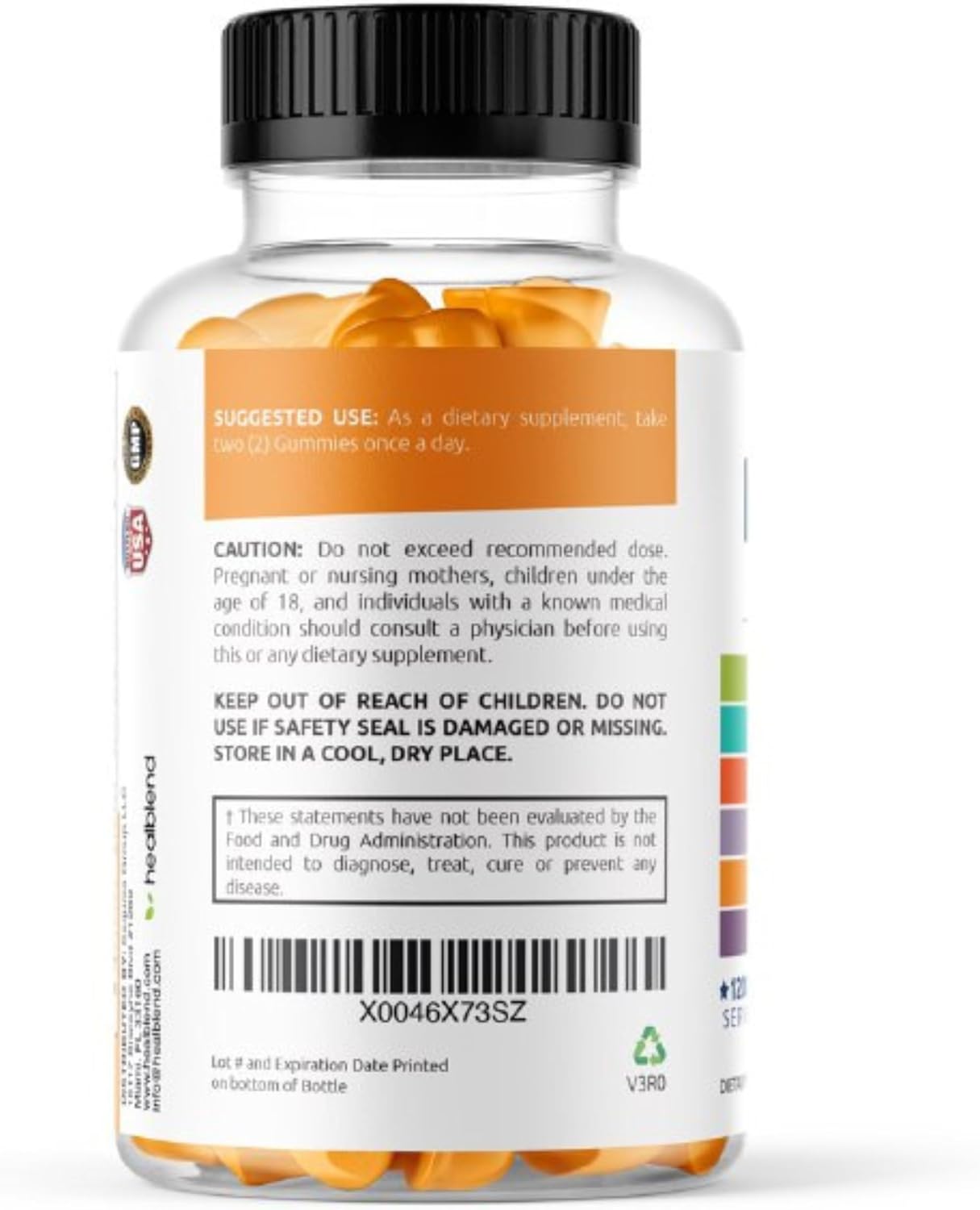 Adult Multivitamin Bear Gummies | Vitamin C, D3, B6, B12, Iron, Zinc | Healblend Power-Packed Formula