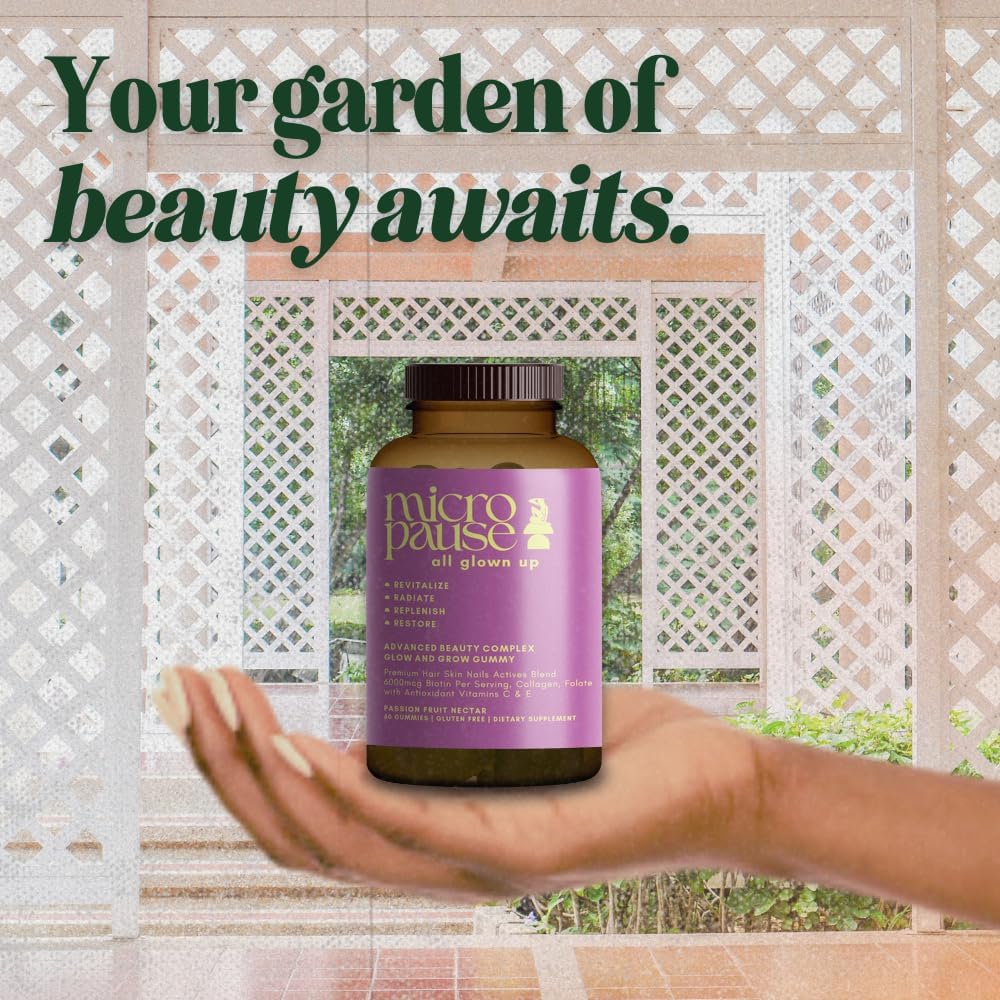 Advanced Beauty Complex Glow and Grow Gummies with Biotin, Collagen, and Antioxidant Vitamins for Hair, Skin, and Nails