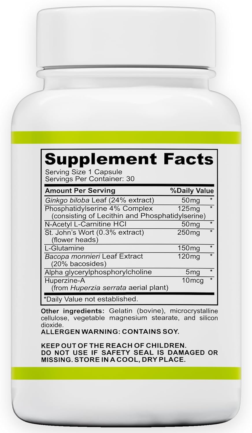 Advanced Brain Boosting Nootropic Supplement - Certified USA, Enhances Memory & Focus with Each Capsule - Natural Formula for Men & Women