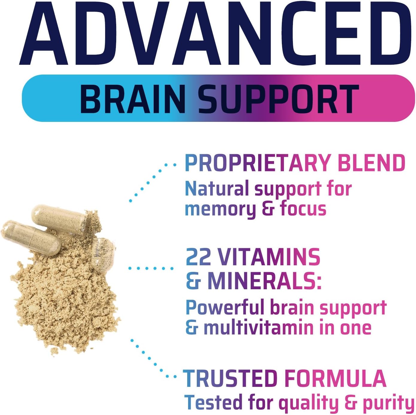 Advanced Brain Health Memory Vitamins with Bacopa & More - Cognitive Formula for Focus, Energy, and Clarity - 120 Capsules
