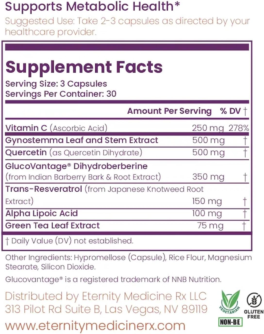 Advanced Cellular Health & Anti-Aging Supplement - Eternity Medicine Rx Magnificent 7 - 90 Capsules