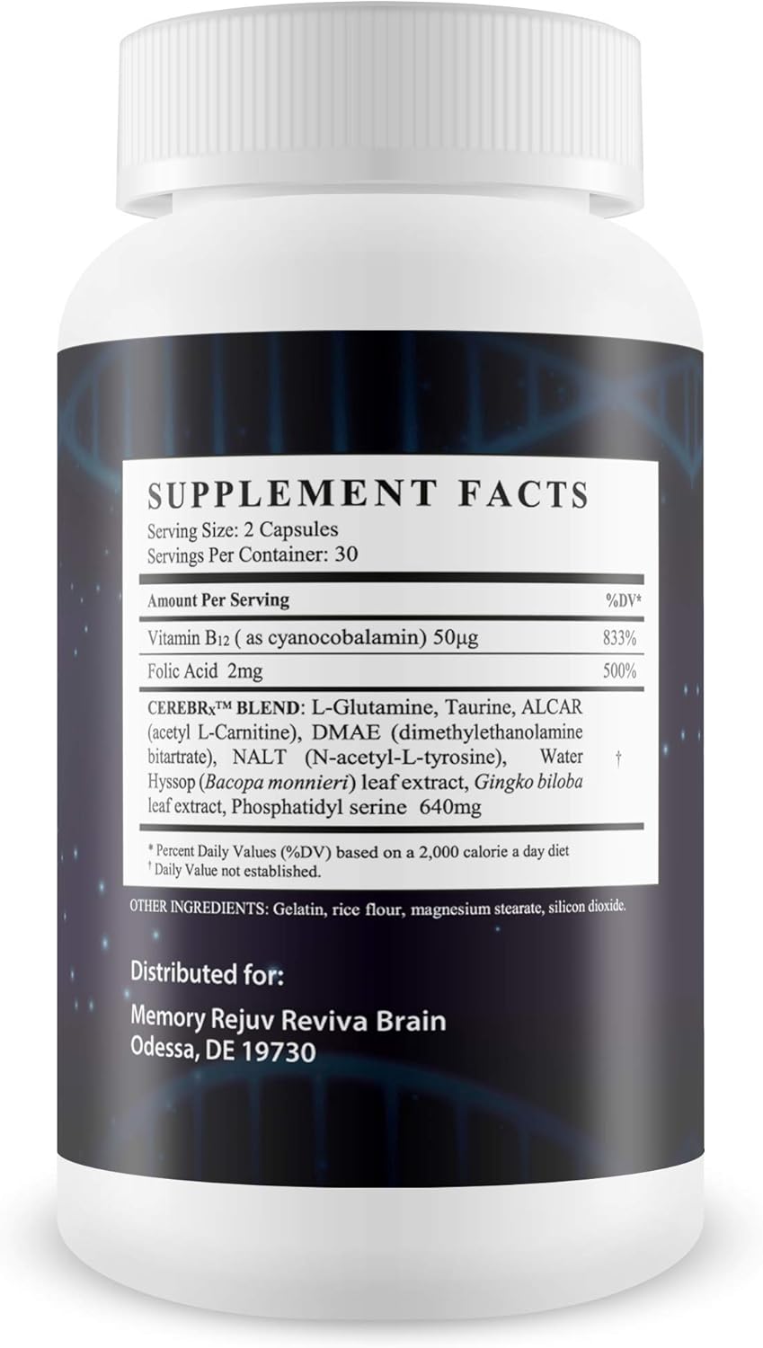 Advanced Cognitive Support Supplement for Focus, Memory, and Clarity - Nootropic Brain Pills for Mental Energy and Precision - Memory Rejuv Brain Reviva