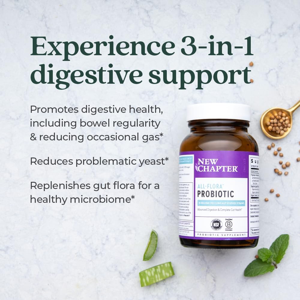 Advanced Digestion & Gut Health Probiotic Supplement - 30 ct (1 Month Supply) with Prebiotics + Postbiotics, Clinically Studied Strains, Vegan & Non-GMO