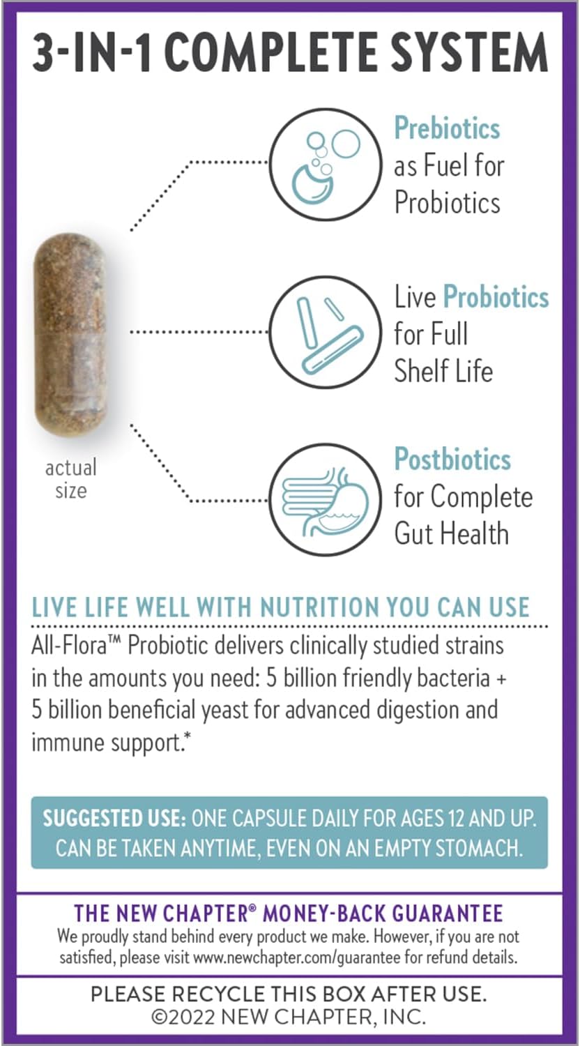 Advanced Digestion & Gut Health Probiotic Supplement - 30 ct (1 Month Supply) with Prebiotics + Postbiotics, Clinically Studied Strains, Vegan & Non-GMO