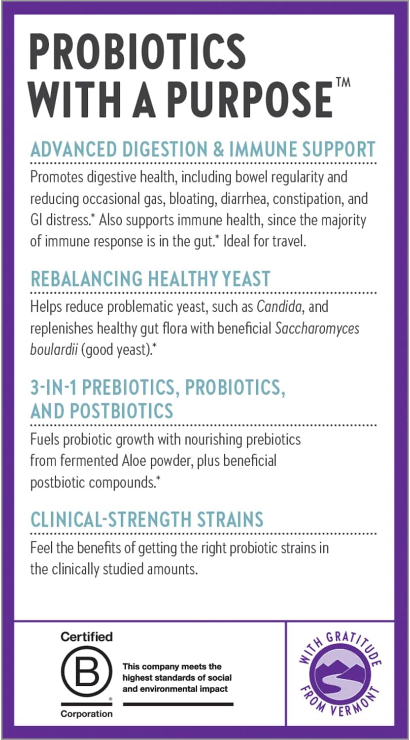 Advanced Digestion & Gut Health Probiotic Supplement - 30 ct (1 Month Supply) with Prebiotics + Postbiotics, Clinically Studied Strains, Vegan & Non-GMO