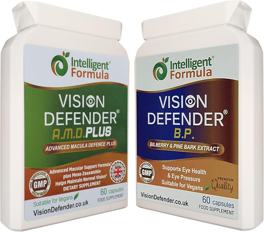 Advanced Eye Care Bundle with AREDS2, Lutein, Zeaxanthin, Vitamin C & E, Copper, Zinc, Meso-Zeaxanthin, Bilberry, Pine Bark - UK Made