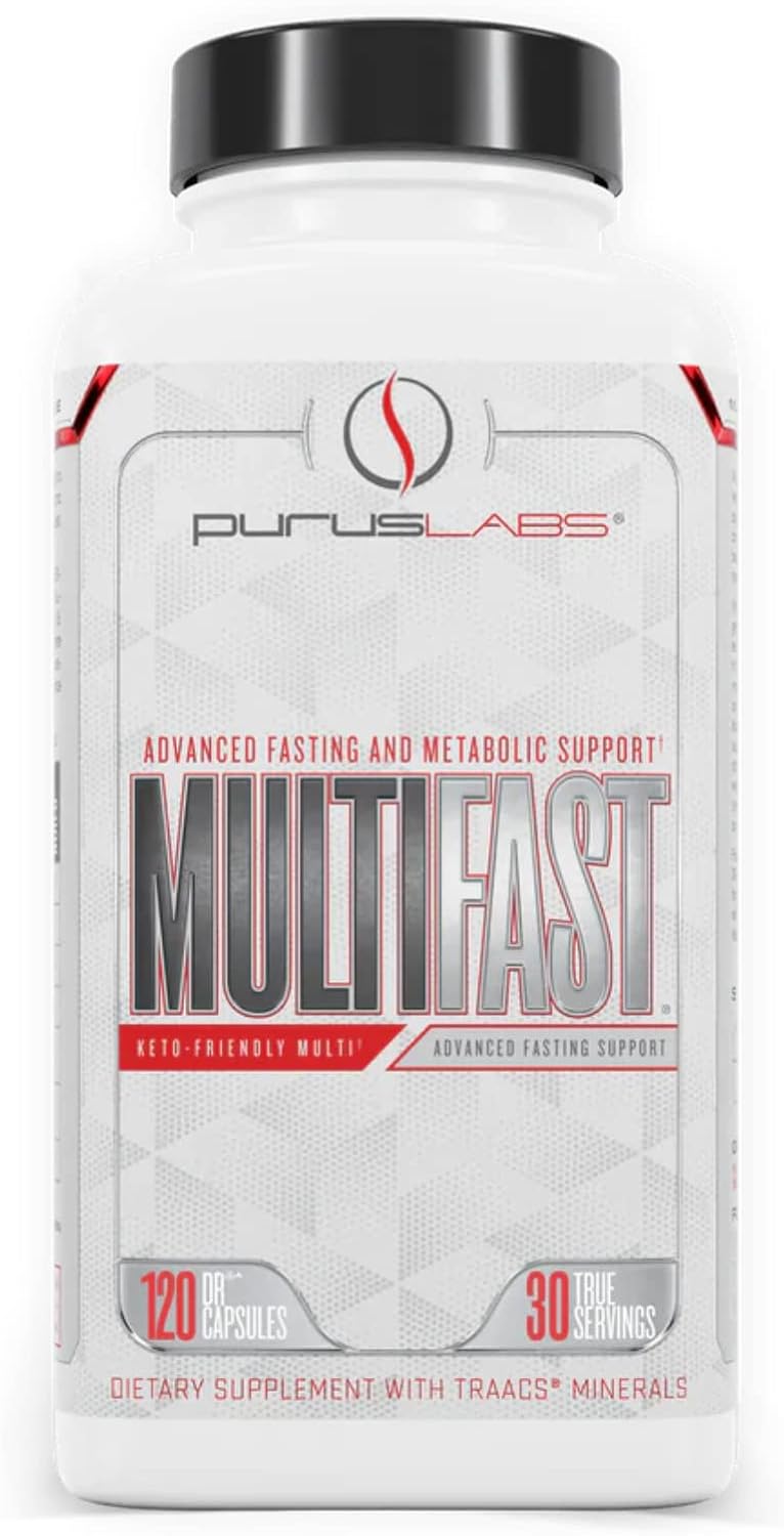 Advanced Fasting & Metabolic Support Multivitamin for Intermittent Fasting & Keto | Purus Labs MultiFast | 30 Servings, 120 Capsules