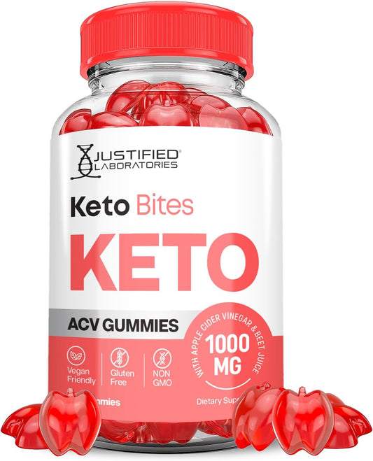 Advanced Formula Keto ACV Gummies with Pomegranate & Beet Juice Powder - 1000MG Vegan Non GMO Keto Bites - 60 Gummys