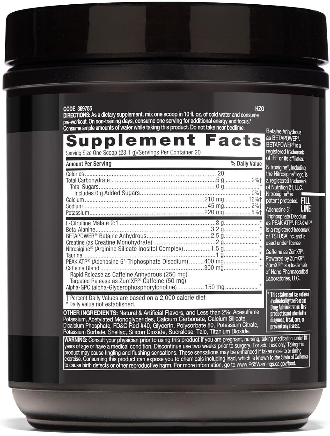 Advanced Formula Pre-Workout Powder with Caffeine, L-Citruline, and Nitrosigine for Enhanced Performance | Beyond Raw Lit AF | Sweet & Tart Flavor | 20 Servings