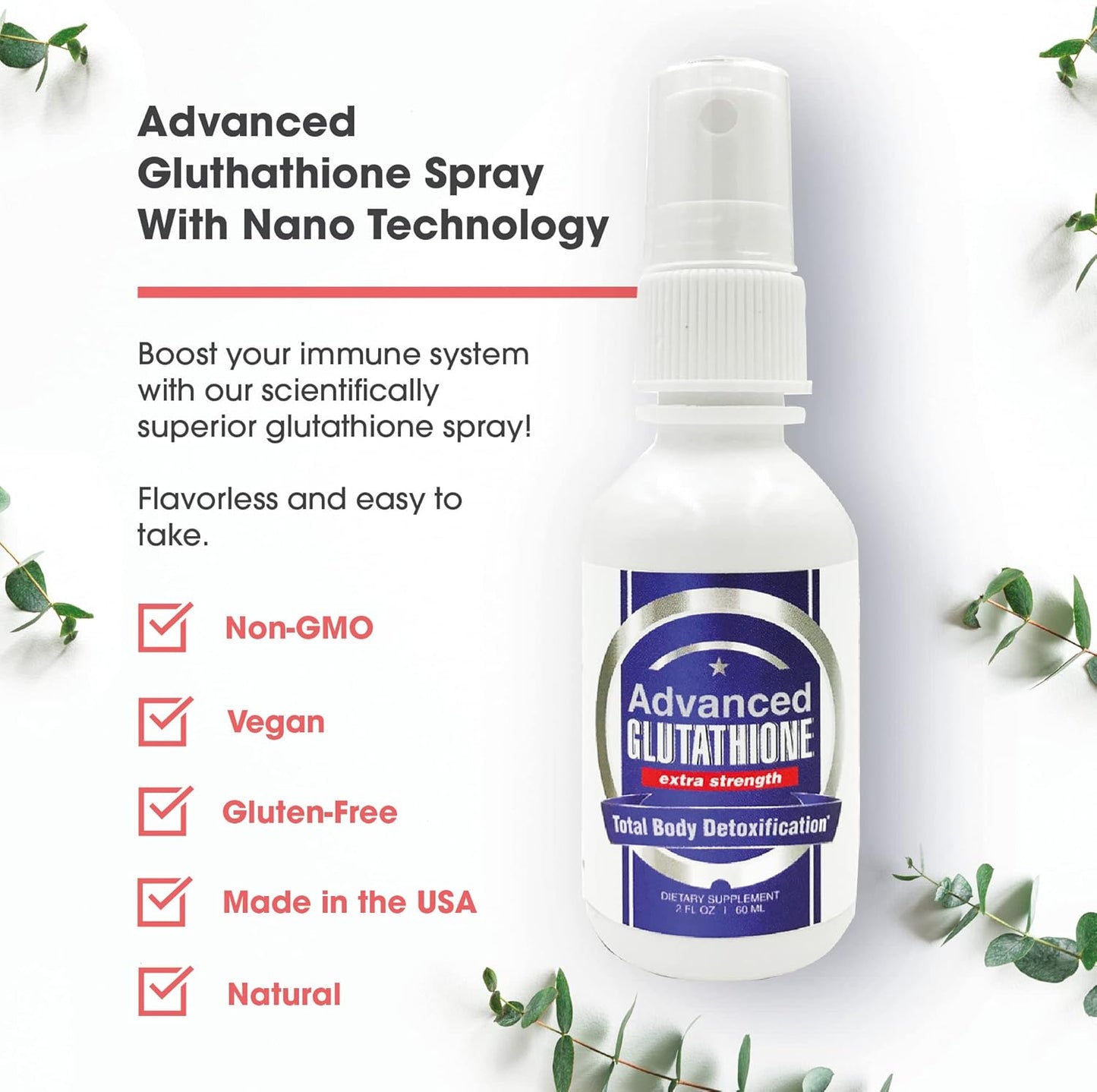 Advanced Glutathione + Vitamin D3 K2 Spray | Antioxidant, Free Radical Remover for Bone, Heart, & Mood Support