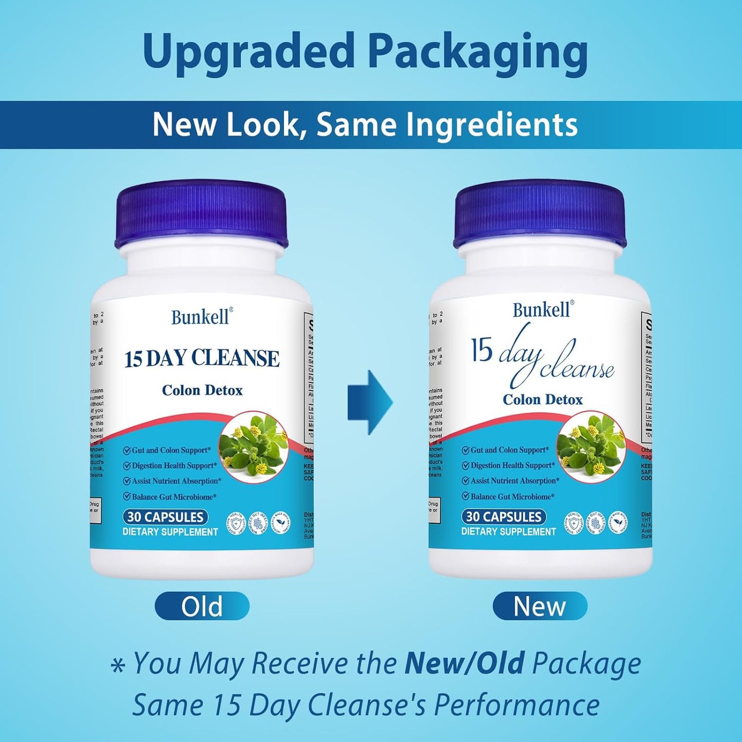 Advanced Gut Cleanse Detox for Women & Men - 15 Day Cleanse with Senna, Cascara Sagrada, Psyllium Husk - Supports Digestive Health - Non-GMO - 2 Bottles of 30 Capsules