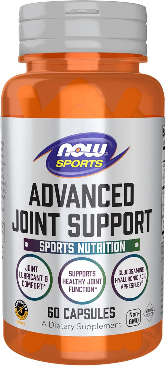 Advanced Joint Support Supplement with Glucosamine, Hyaluronic Acid, ApresFlex - 60 Capsules by NOW Foods Sports Nutrition